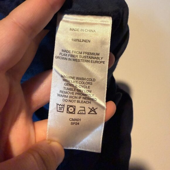 Quince Women 10 100% Linen Trouser Pant Pleated Navy Blue Breathable Lightweight - Picture 7 of 12